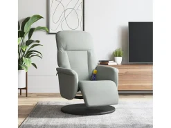 Cadeirão massagens reclinável + apoio de pés veludo cinza-claro SHL934285