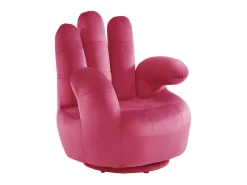 Cadeirão mão giratório em veludo Fucsia - CATCHY