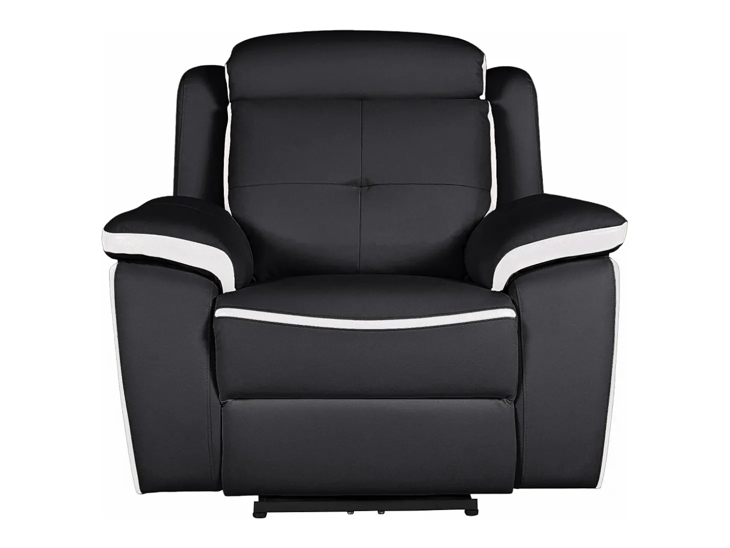 Cadeirão relax elétrico em pele Preto e branco - ANGELIQUE