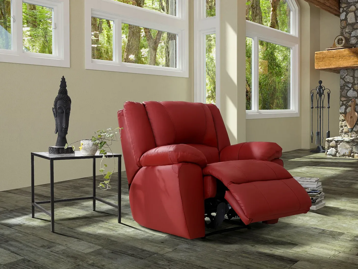 Cadeirão relax em pele Vermelho - AROMA