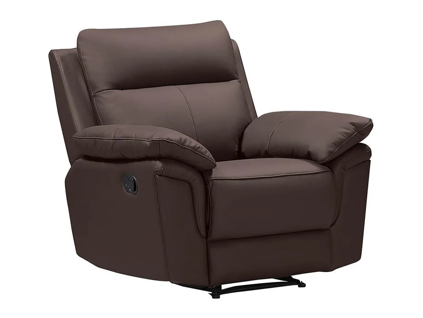 Cadeirão relax manual em pele de búfalo Castanho - PAKITA