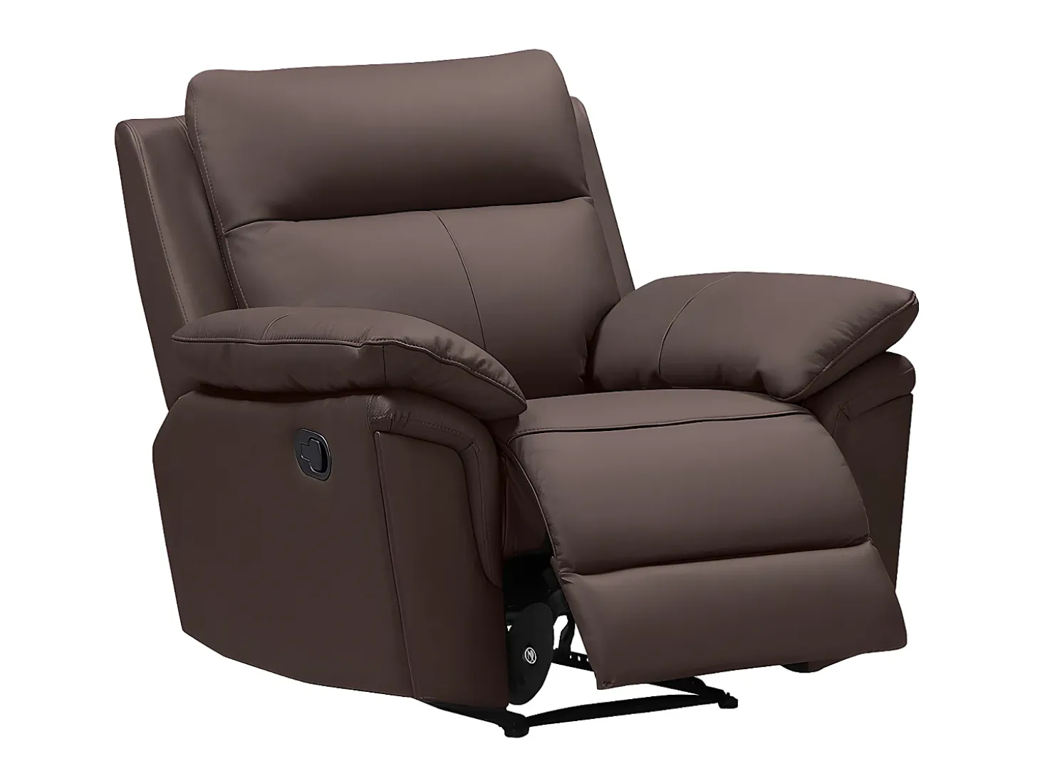 Cadeirão relax manual em pele de búfalo Castanho - PAKITA