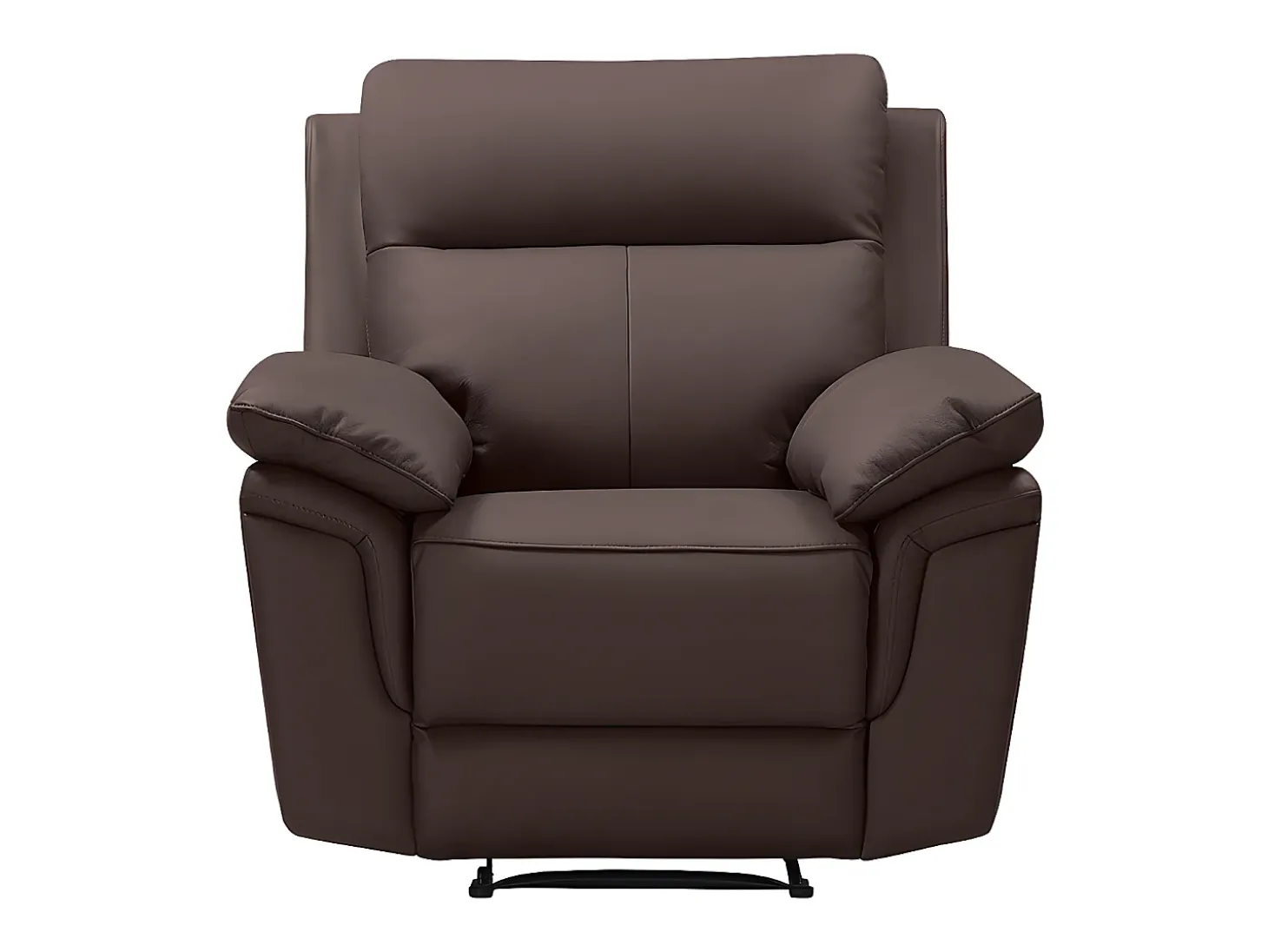 Cadeirão relax manual em pele de búfalo Castanho - PAKITA