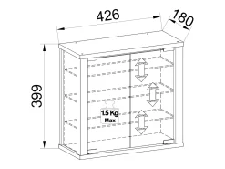 Caixa de exposição de vidro VCM pendurada | Vitrine de vidro com vidro de segurança ESG | Dimensões: A. 40 x L. 43 x P. 18 cm | Vitrosa S (antracite)