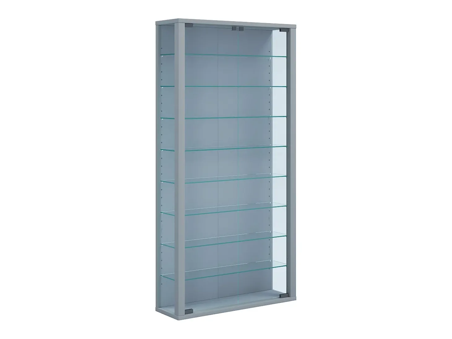 Caixa de exposição de vidro VCM pendurada | Vitrine de vidro com vidro de segurança ESG | Dimensões: A. 114 x L. 59 x P. 18 cm | Vitrosa Maxi (prata)