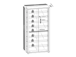 Caixa de exposição de vidro VCM pendurada | Vitrine de vidro com vidro de segurança ESG | Dimensões: A. 114 x L. 59 x P. 18 cm | Vitrosa Maxi (Preto)