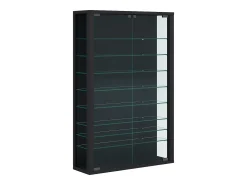 Caixa de exposição de vidro VCM pendurada | Vitrine de vidro com vidro de segurança ESG | Dimensões: A. 91 x L. 59 x P. 18 cm | Vitrosa Mini (Preto)