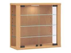 Caixa de exposição de vidro VCM pendurada | Vitrine de vidro com vidro de segurança ESG | Dimensões: A. 40 x L. 43 x P. 18 cm | Vitrosa S (faia)
