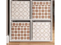 Caixa dobrável branco/dourado 30x30x30