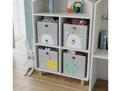 Caixa dobrável cinza (urso e hipopótamo) 30x30x30