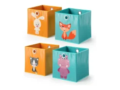Caixa dobrável laranja/azul 30x30x30
