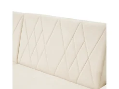 Cama acolchoada para adulto 180 x 1440 cm, sem cabeceira, com faixa LED (monocromática), base com suspensão hidráulica, bege.