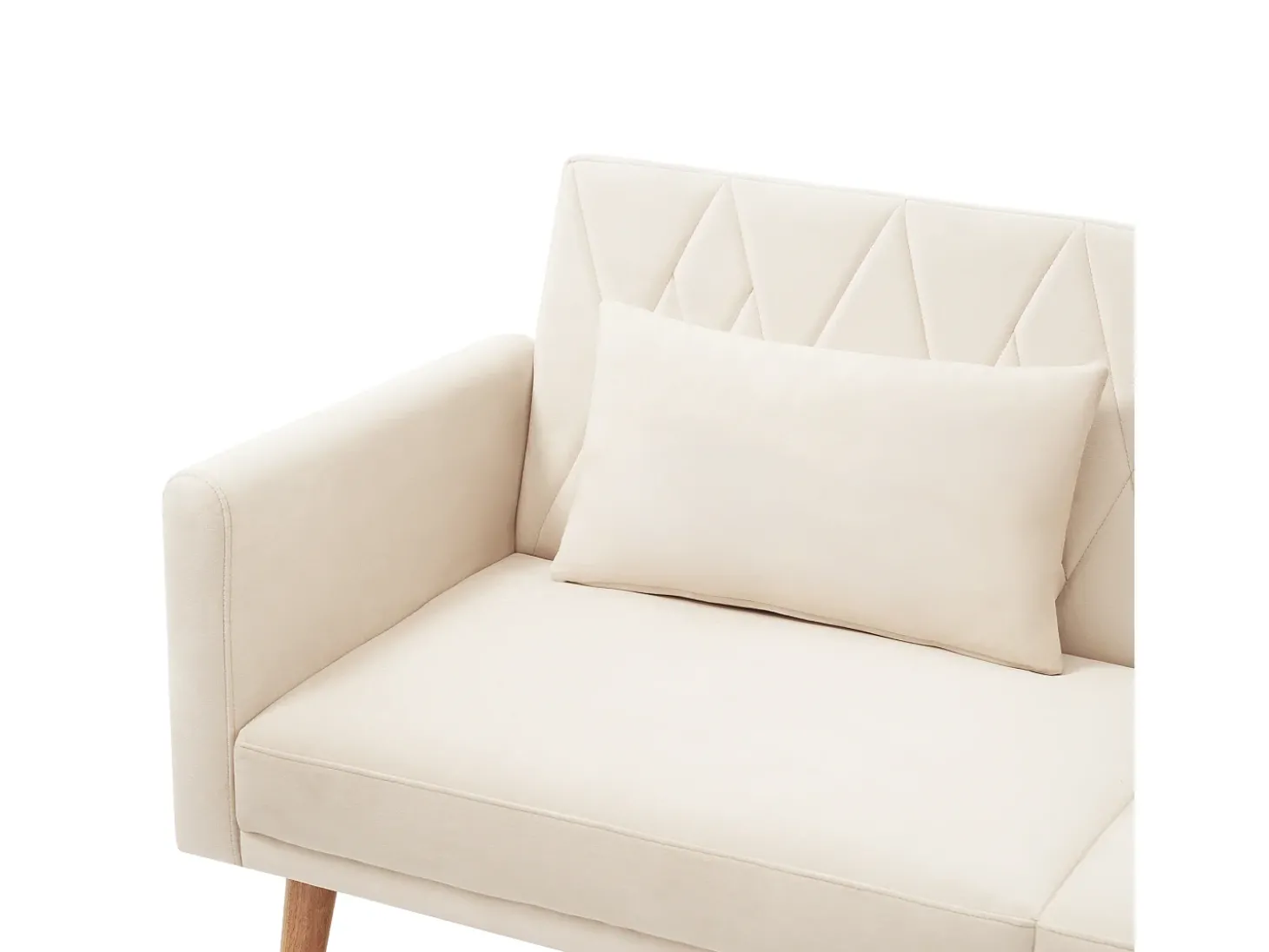 Cama acolchoada para adulto 180 x 1440 cm, sem cabeceira, com faixa LED (monocromática), base com suspensão hidráulica, bege.