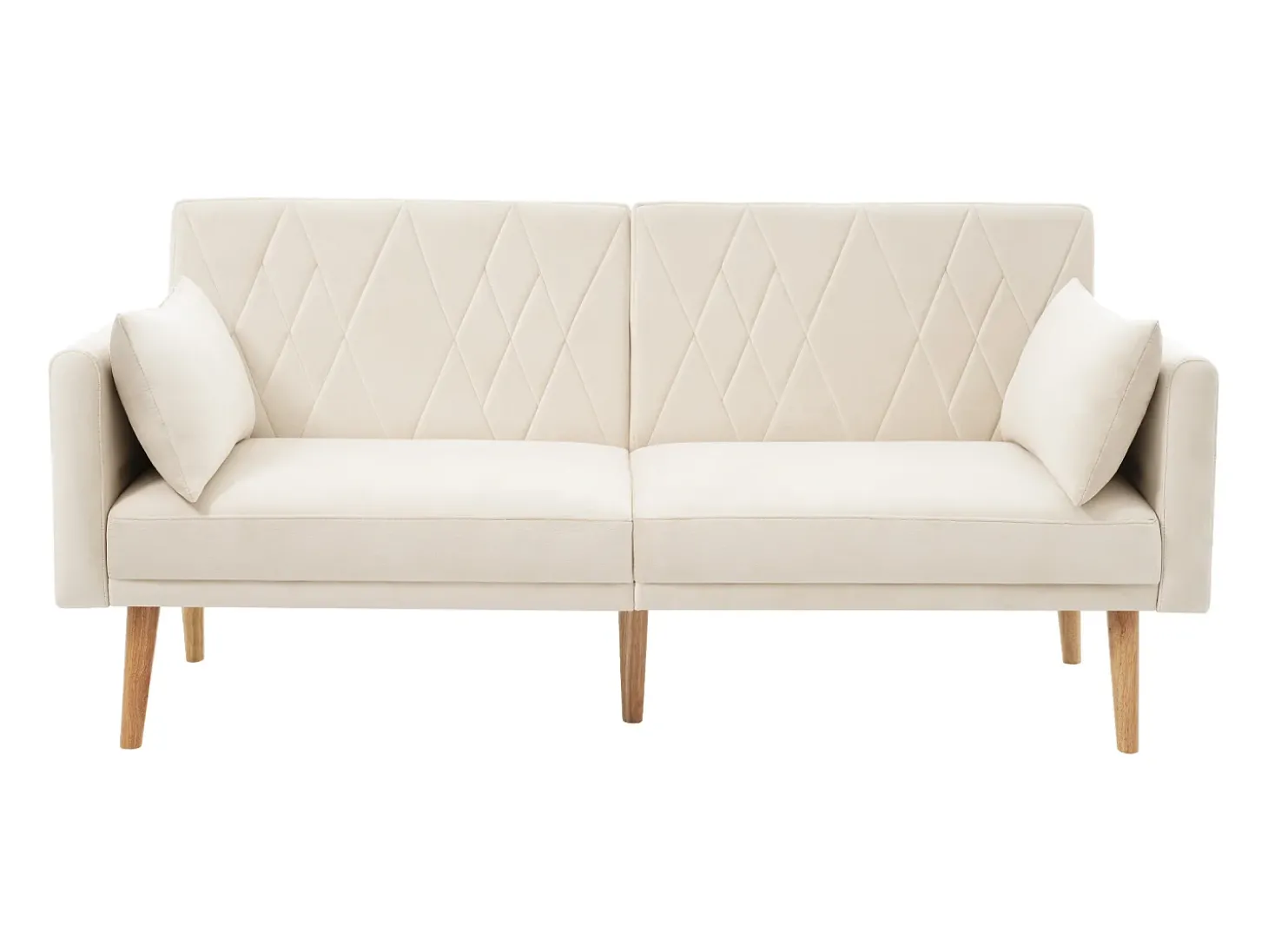 Cama acolchoada para adulto 180 x 1440 cm, sem cabeceira, com faixa LED (monocromática), base com suspensão hidráulica, bege.