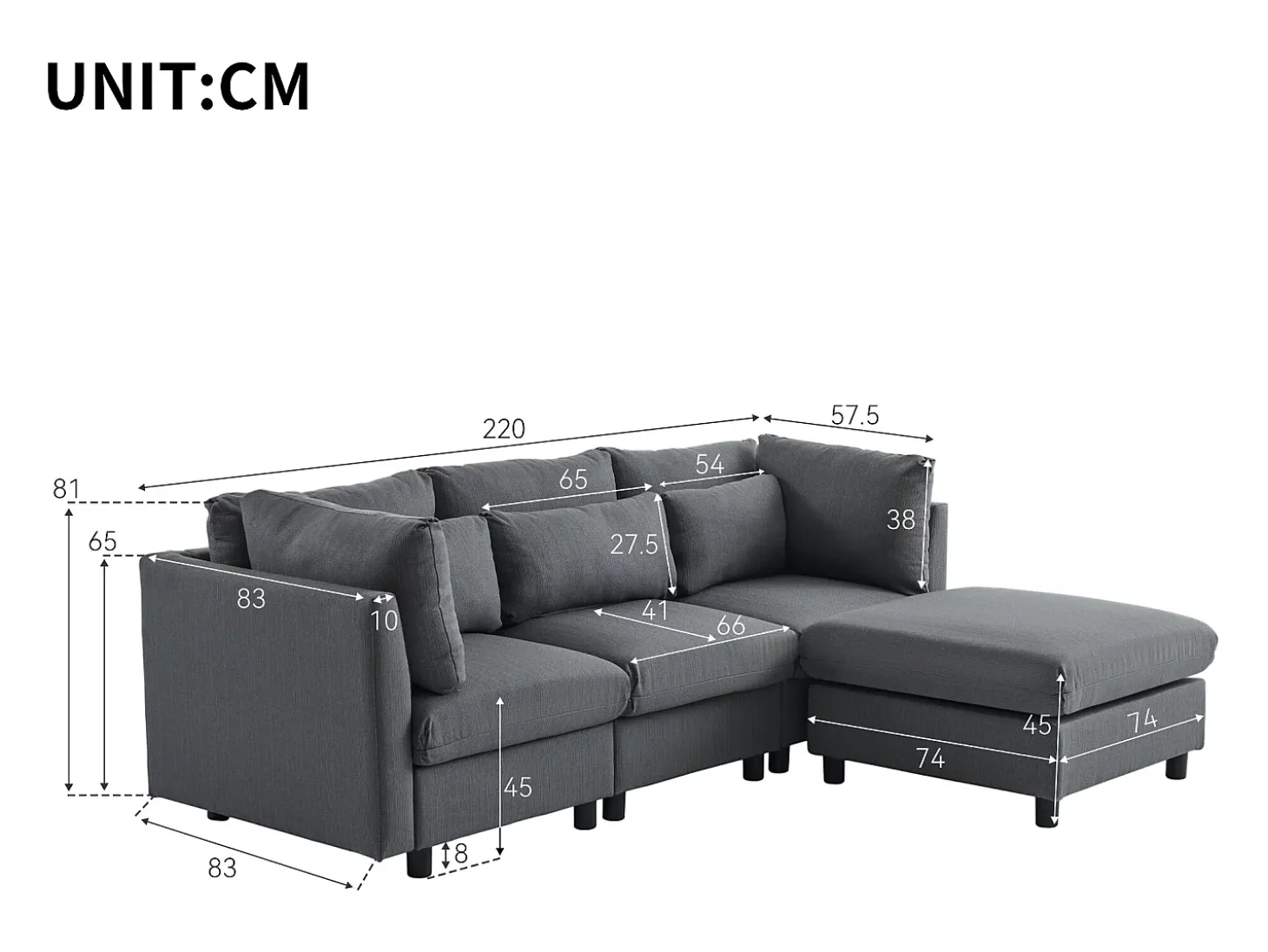 Cama acolchoada para adulto 180 x 1355 cm, sem cabeceira, com faixa LED (monocromática), base com suspensão hidráulica, bege.
