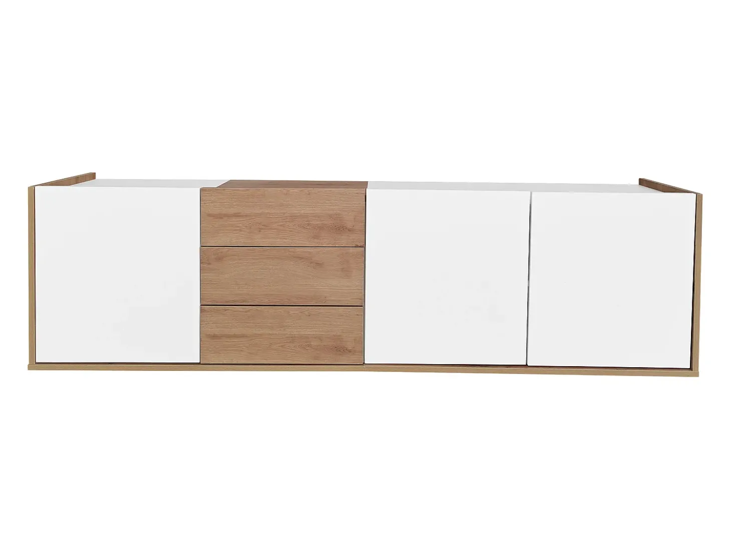 Cama acolchoada para adulto 180 x 353 cm, sem cabeceira, com faixa LED (monocromática), base com suspensão hidráulica, bege.