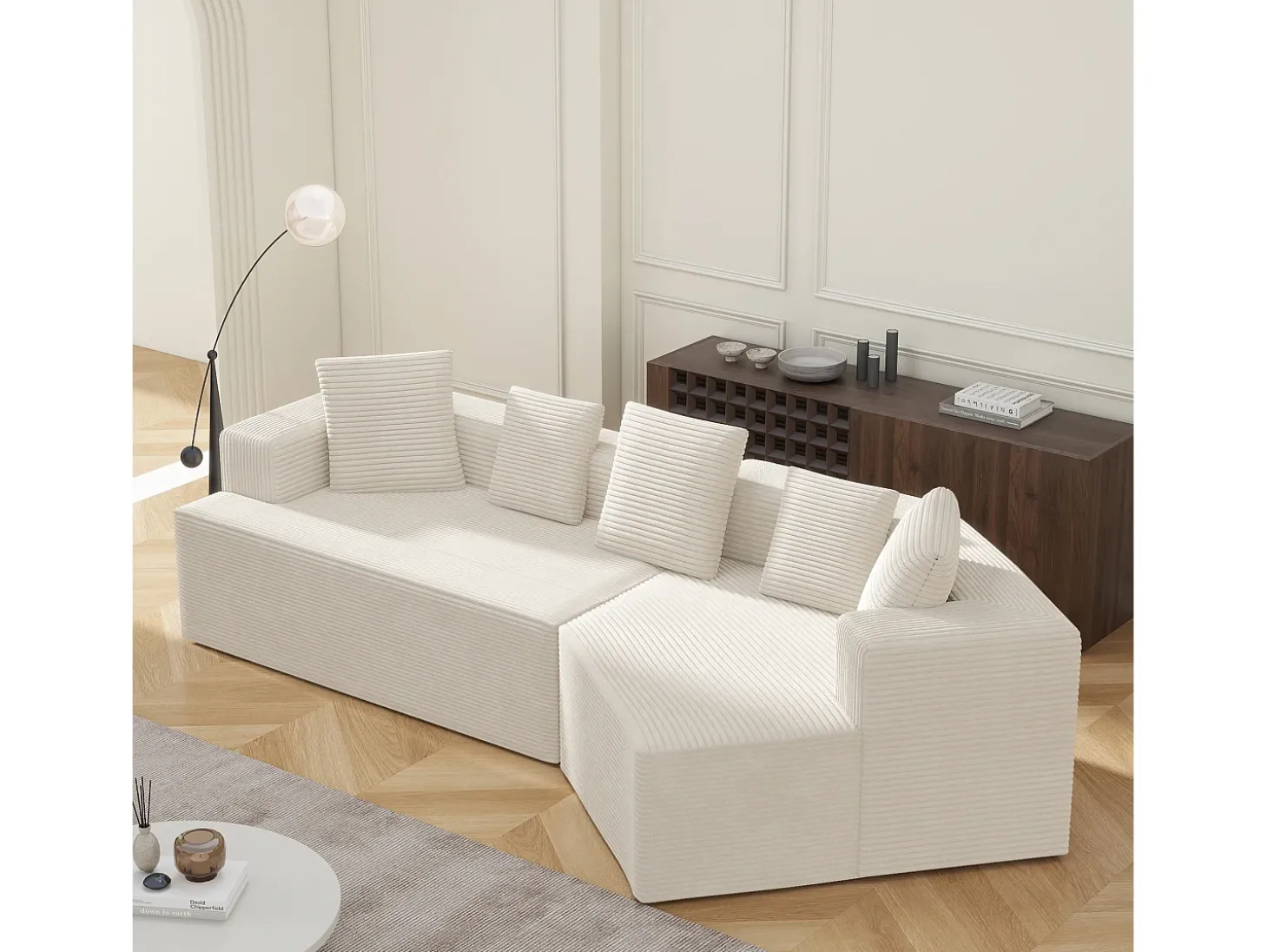 Cama acolchoada para adulto 180 x 1425 cm, sem cabeceira, com faixa LED (monocromática), base com suspensão hidráulica, bege.