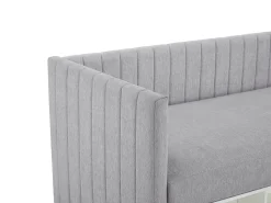 Cama com arrumação banco 80x200 cm tecido cinza - LAOZIA