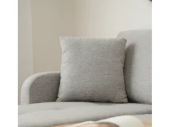 Canapé d'angle avec méridienne - 3 places - tissu en coton et lin - Gris