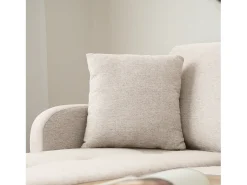 Canapé d'angle avec méridienne - 3 places - tissu en coton et lin - Beige