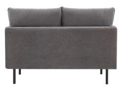 Canapé fixe tissu "Rudy" - 132 x 78 x 88 cm - 2 lugares - Gris foncé