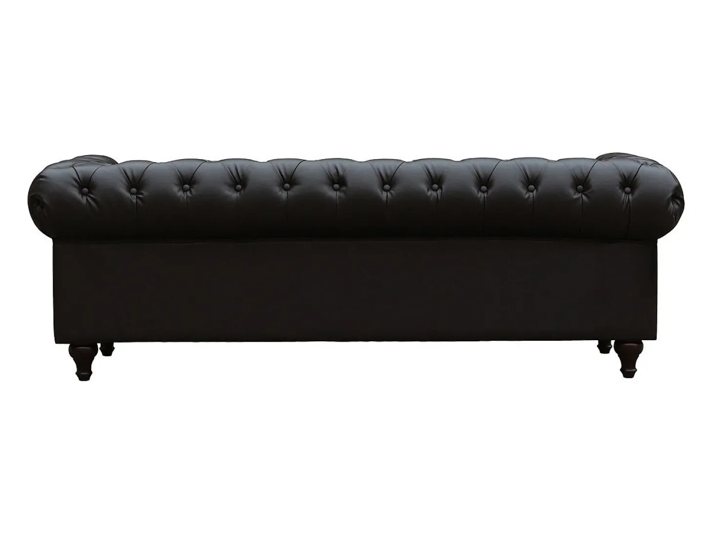 Canapé fixo Chesterfield "Aliza" - 204 x 80 x 58 cm - 3 lugares - Marron