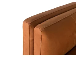 Canapé Rembourré em couro com pés de metal para 5 lugares