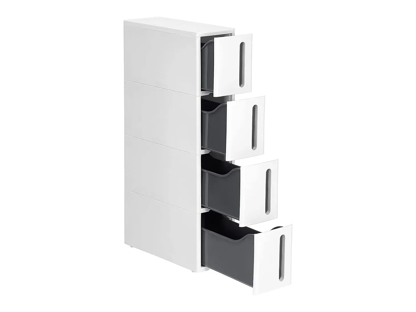 Carrinho de arrumação 45x17x83 cm branco e cinza
