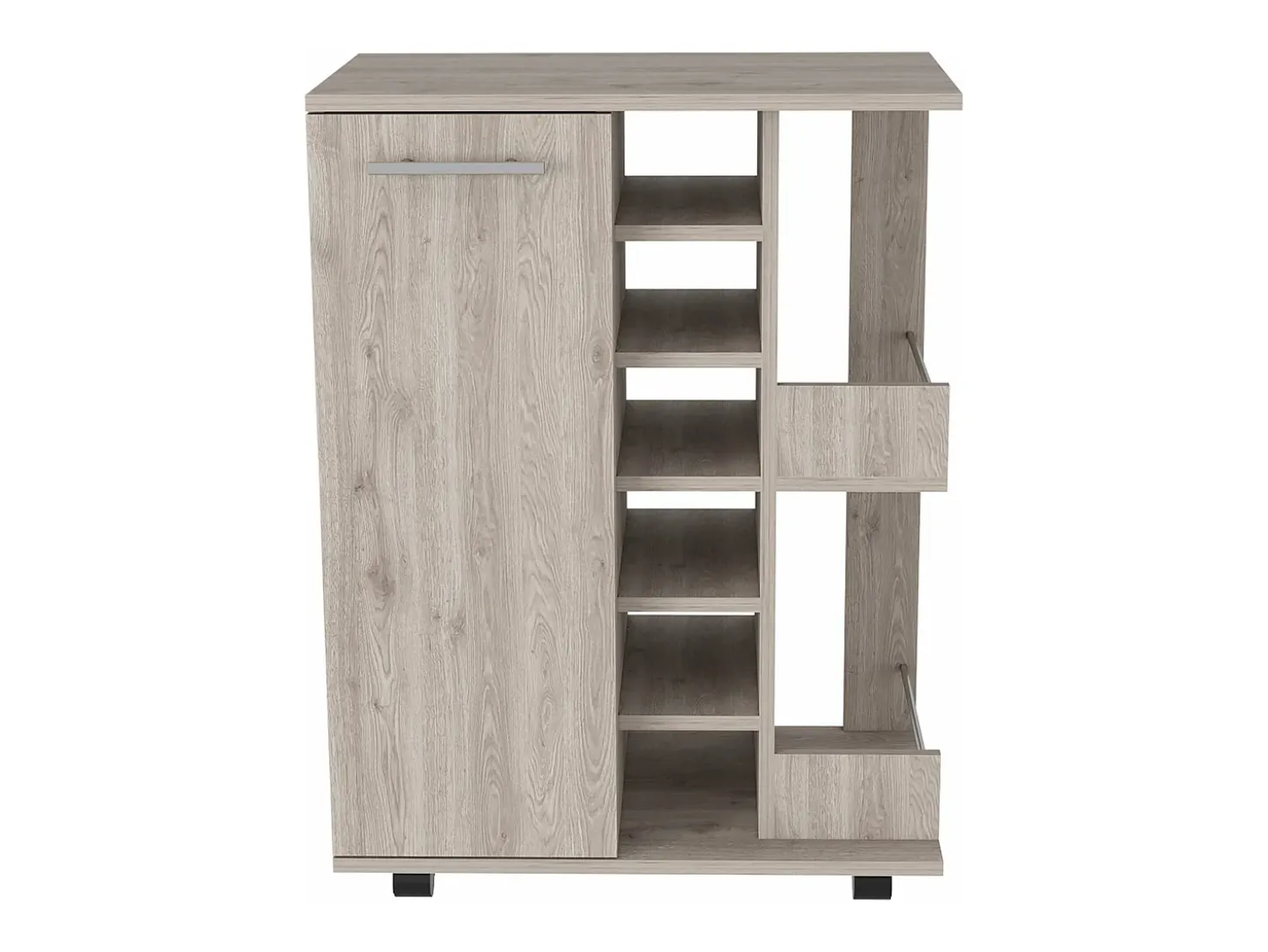 Carrinho de bar com suporte para garrafas e rodas , 82.09 cm X 59.99 cm X 37.49 cm , Cinder