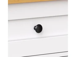 Carrinho de cozinha com 3 portas, 1 gaveta, suporte para toalhas e suporte para temperos, design de mesa rebatível, cores branco e natural