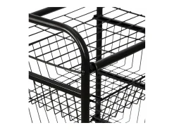 Carrinho de cozinha com rodinhas 87 x 41 x 31,5 cm com 4 cestos preto 03_0006794
