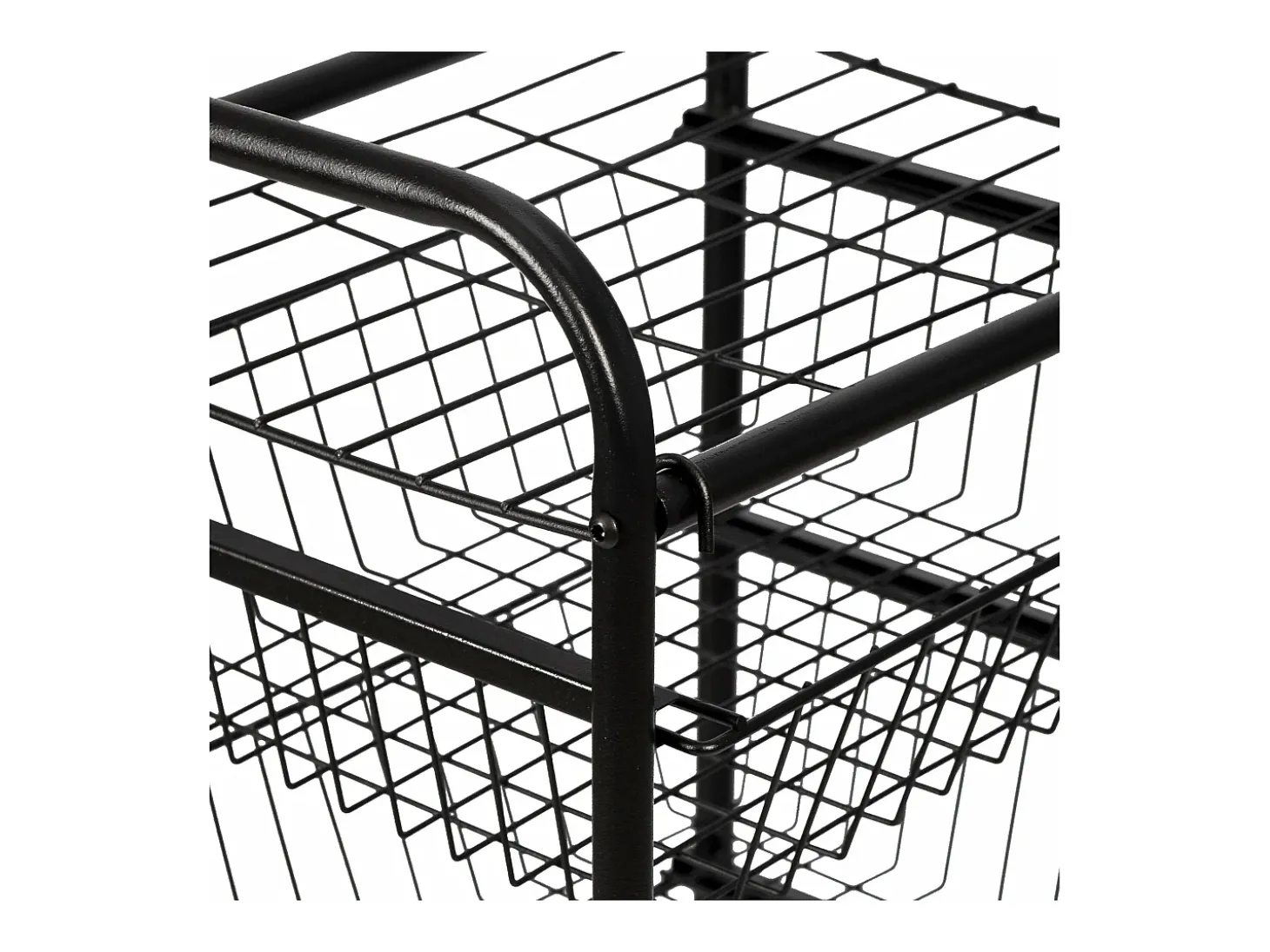 Carrinho de cozinha com rodinhas 87 x 41 x 31,5 cm com 4 cestos preto 03_0006794