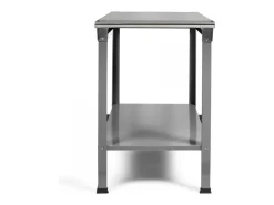 Carrinho Livoo GS168G para plancha 2-3 queimadores, aço cinza, bandejas espaçosas, ganchos ajustáveis, rodas dentadas