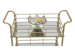 Carrinho VKH4, Ouro, 60x30,5x80 cm, Kendra Home