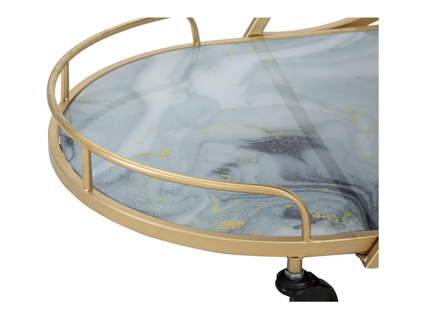 Carrinho VKH2, Ouro, 71x45,5x84,5 cm, Kendra Home