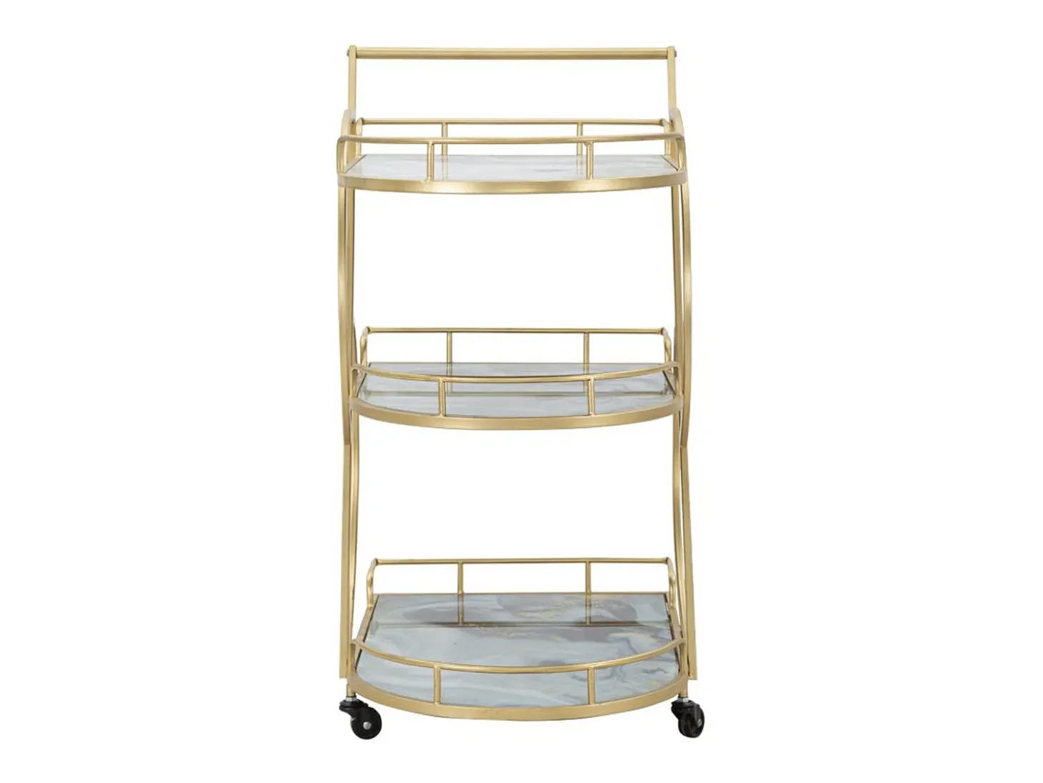 Carrinho VKH2, Ouro, 71x45,5x84,5 cm, Kendra Home