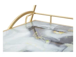 Carrinho VKH2, Ouro, 71x45,5x84,5 cm, Kendra Home
