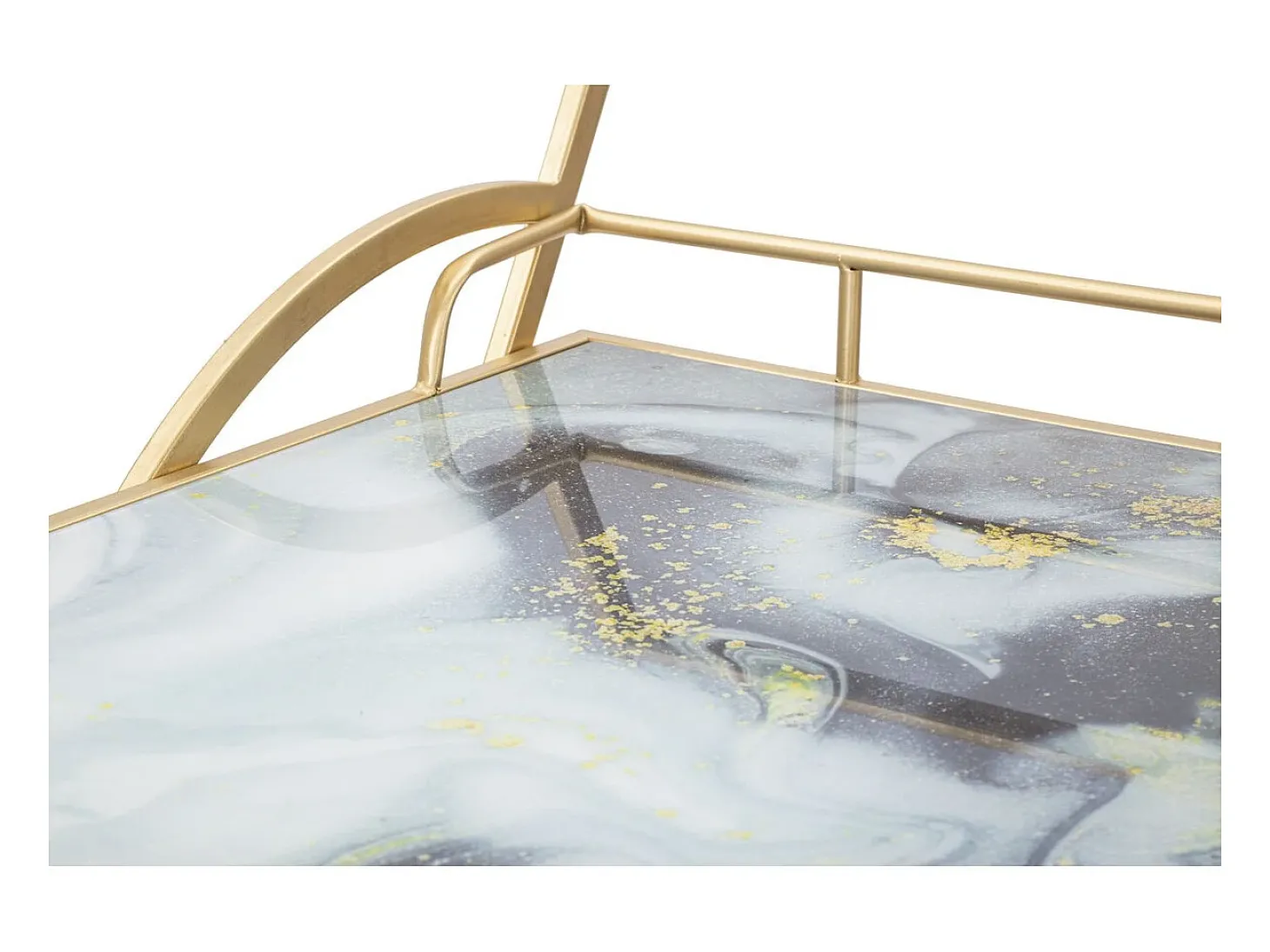 Carrinho VKH2, Ouro, 71x45,5x84,5 cm, Kendra Home