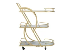 Carrinho VKH2, Ouro, 71x45,5x84,5 cm, Kendra Home