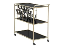 Carrinho VKH5, Preto, 79x39,5x82 cm, Kendra Home