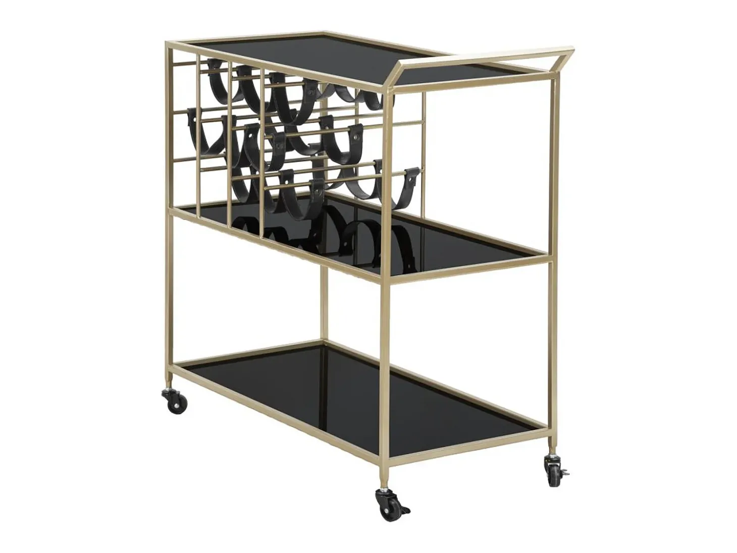 Carrinho VKH5, Preto, 79x39,5x82 cm, Kendra Home
