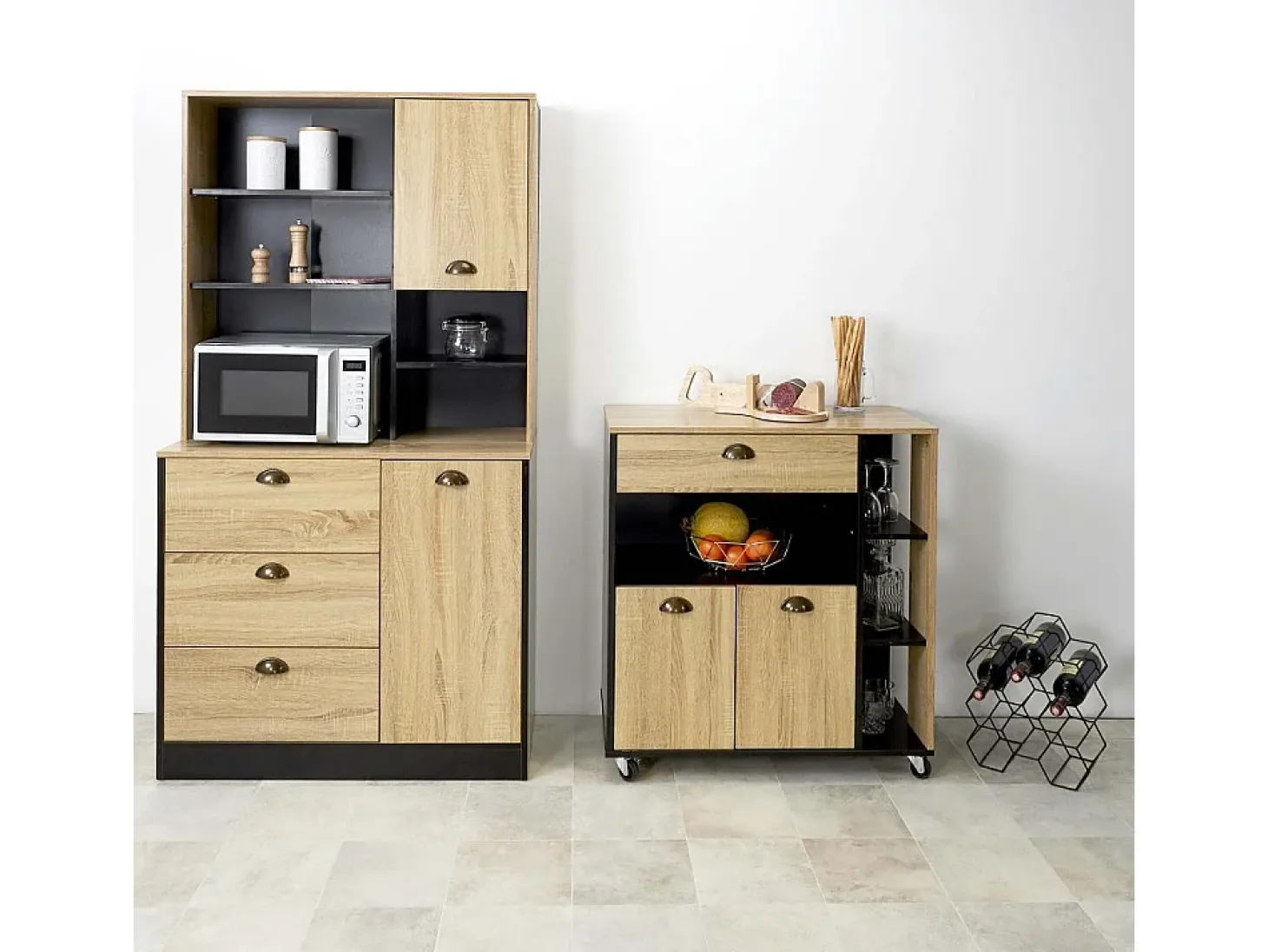 Casier A Bouteilles Filaire Noir Nid Dabeille M4