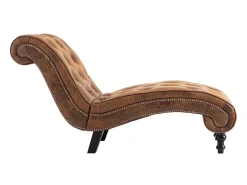 Chaise longue camurça artificial castanho PT442119