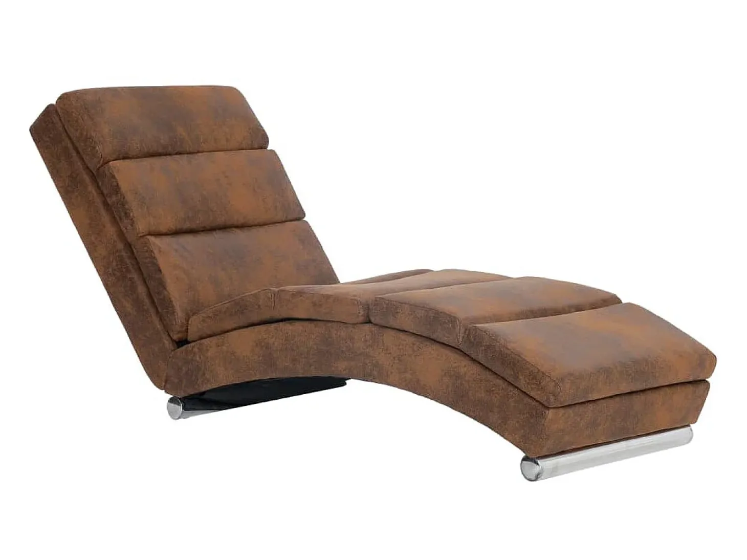 Chaise longue camurça artificial castanho PT146304