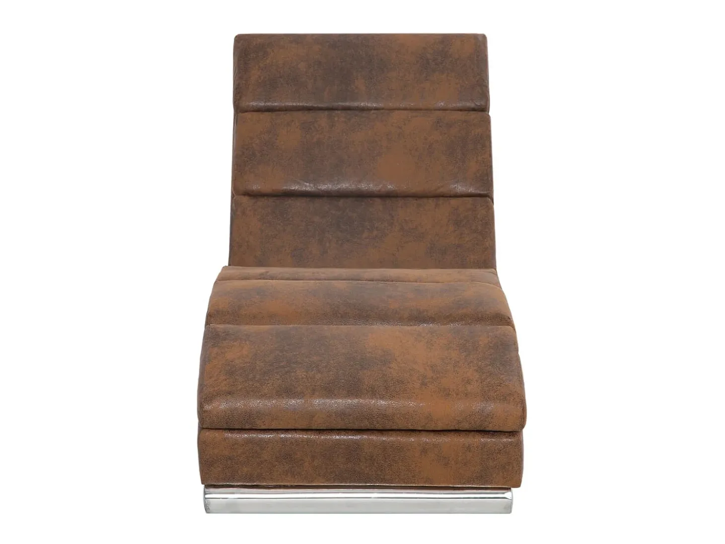 Chaise longue camurça artificial castanho PT146304