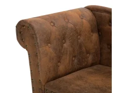 Chaise longue camurça artificial castanho PT119784
