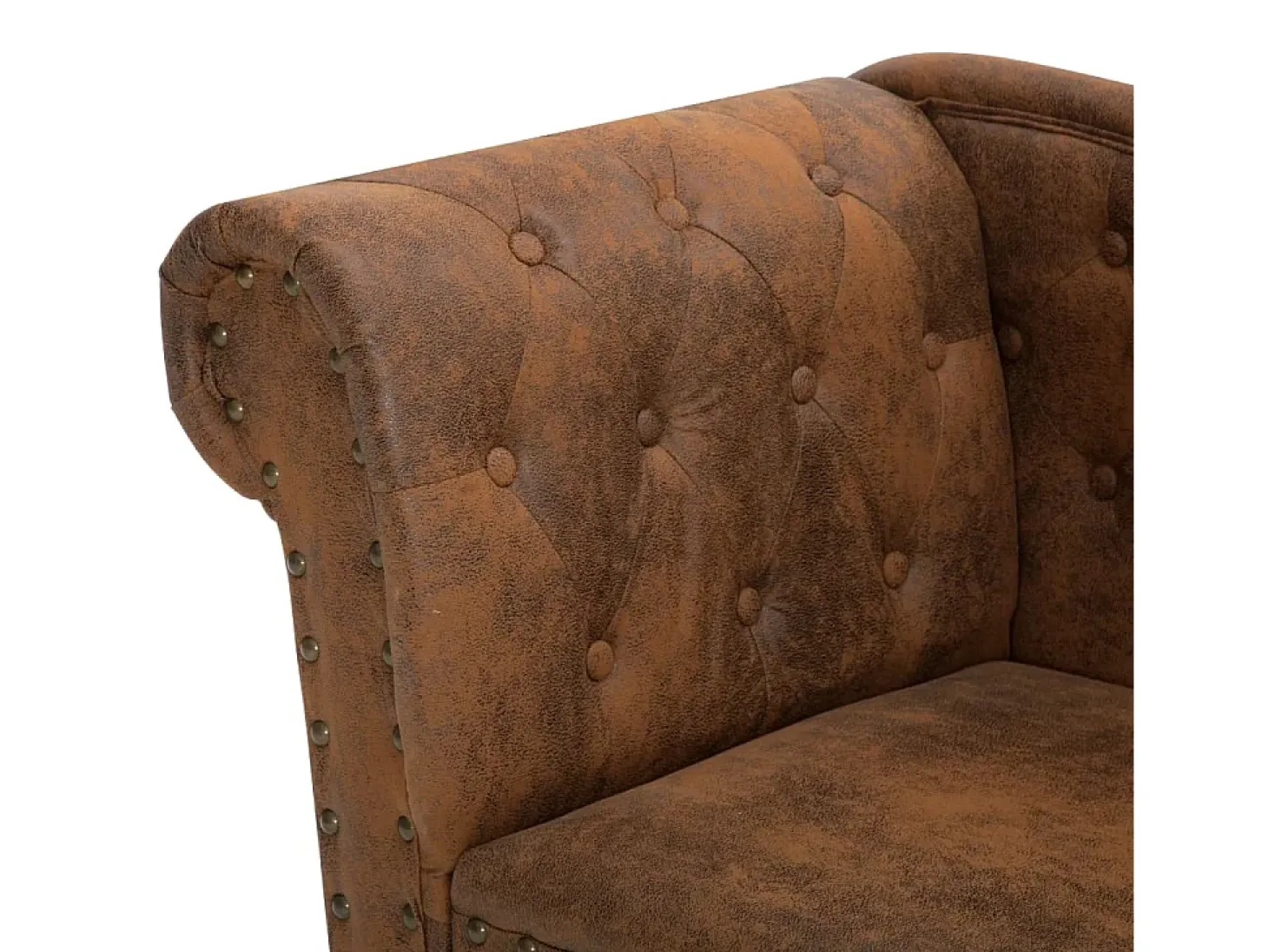 Chaise longue camurça artificial castanho PT119784