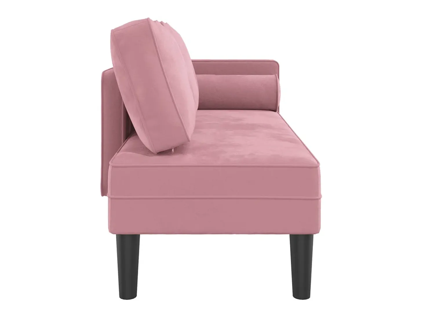 Chaise longue com almofadões veludo rosa PT564969