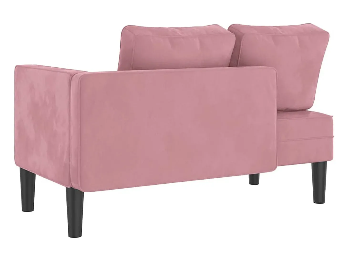 Chaise longue com almofadões veludo rosa PT564969