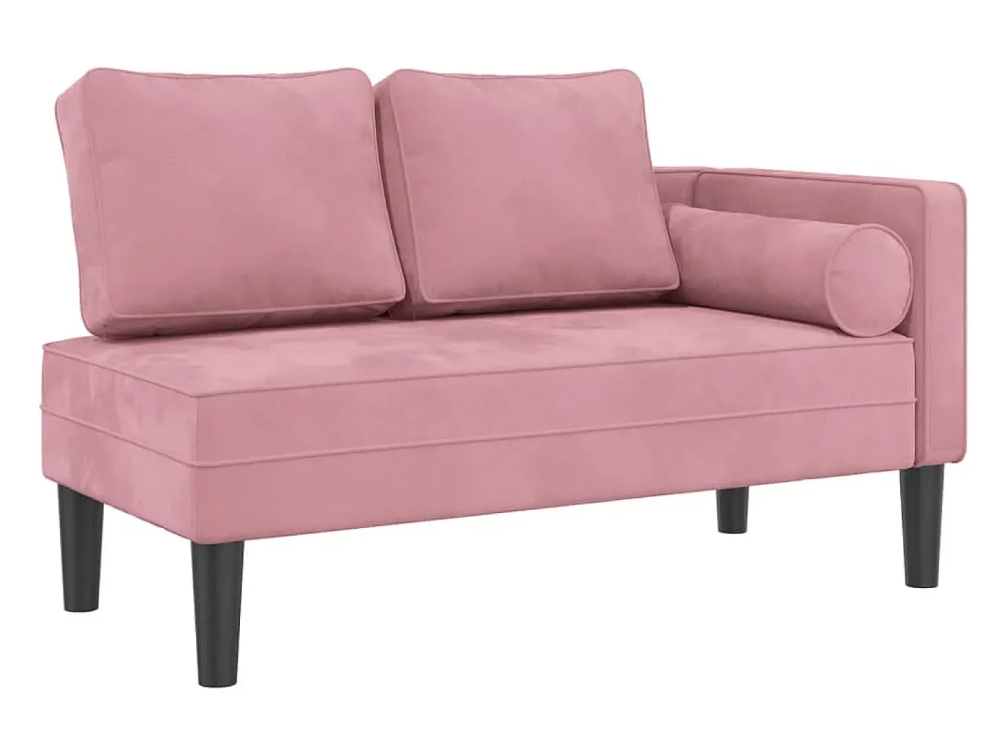 Chaise longue com almofadões veludo rosa PT564969
